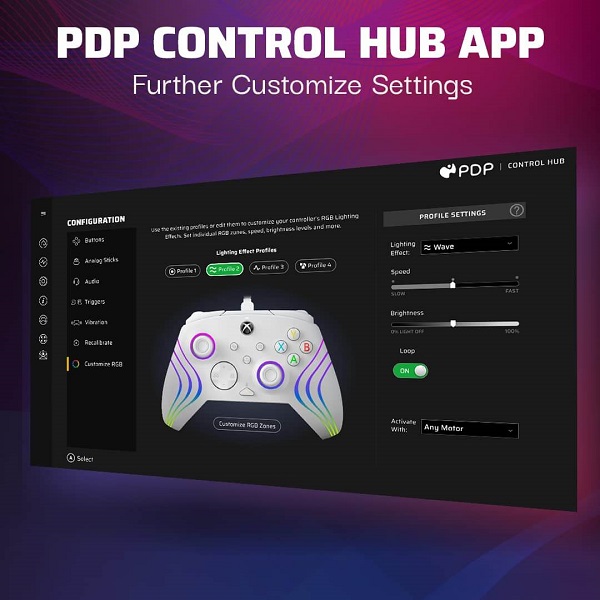 دسته بازی مخصوص XBOX PDP طرح Afterglow Wave White