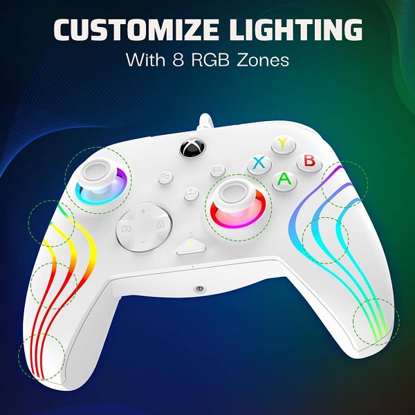 دسته بازی مخصوص XBOX PDP طرح Afterglow Wave White