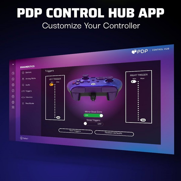 دسته بازی مخصوص XBOX PDP طرح Rematch Purple Fade